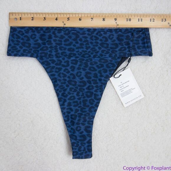 NEW Acacia Mateo bikini bottom‎ leopard animal print blue Amur, M - Picture 7 of 16